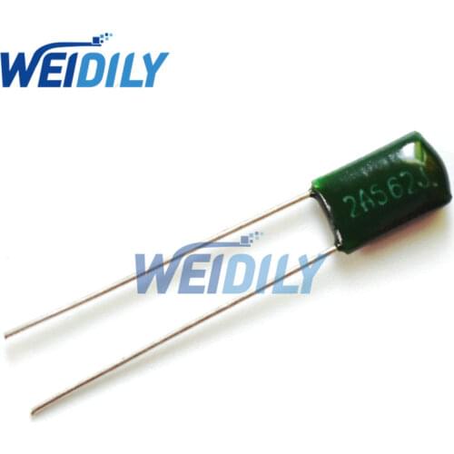 100PCS/LOT 100V 2A562J 5600pF 5.6nF 2A562 Polyester Film Capacitor Capacitance