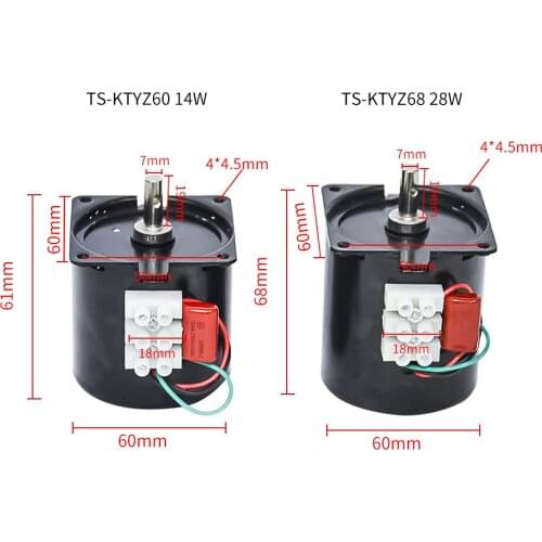 60KTYZ Permanent magnet synchronous motor slow forward and reverse motor AC 220V gear reduction motor miniature