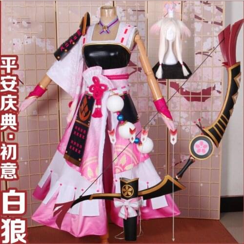 Anime! Onmyoji Hakurou Battle Suit Lolita Dress Kimono Style Uniform Cosplay Costume Halloween Performance Outfit Free Shipping