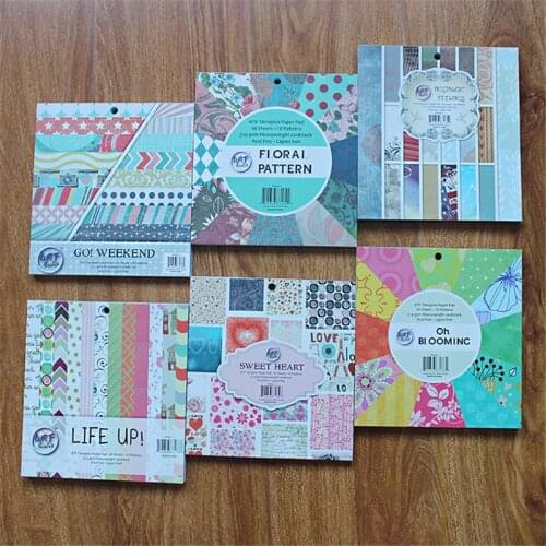 6set 6inch ENO Greeting Valentine Scrapbook Paper Pad Blue Flower Background Papers Decorative Scrapbooking Papers