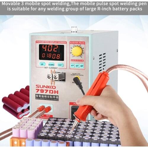 Foot touch welder SUNKKO797DH Multi-function high-power spot welder multi-pulse spot welding machine 110/220V 1500W