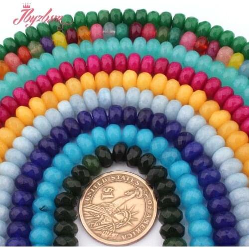 5x8mm Faceted Rondelle Beads Jades Stone Loose Beads For DIY Necklace Bracelets for Jewelry Making 15" Free Shipping Wholesale