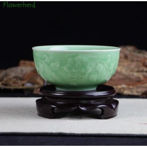Ceramic Porcelain Bowl Tea Bowl Teaware Tableware Celadon Household Ceramic Bowl Noodle Bowl Tableware