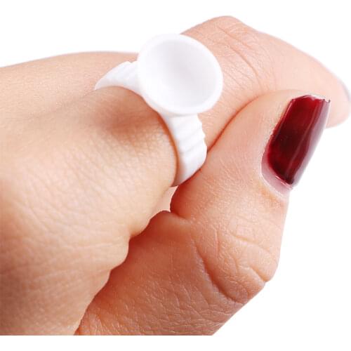 50 pcs Eyelash Extension Glue Ring Adhesive Eyelash Pallet Holder Set Disposable Makeup Kit Tool New Grafting Eyelash Tool