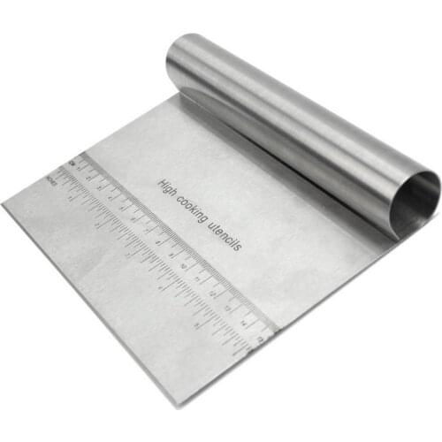 1Pcs Stainless Steel Metal Griddle Scraper Chopper - Great as Dough Cutter for Bread and Pizza Dough