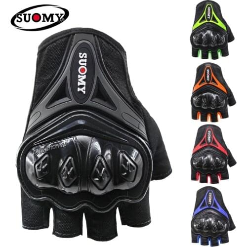 SUOMY Motorcycle Gloves Men Touch Screen Motocross Glove Motorbike Half Finger Racing Cycling Sports Motocicleta Guantes Luvas