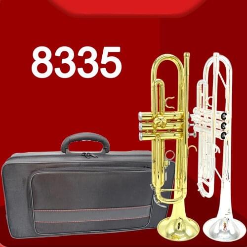 New MFC Bb Trumpet 8335 Gold Lacquer Music Instruments Profesional Trumpets Student Included Case Mouthpiece Accessories
