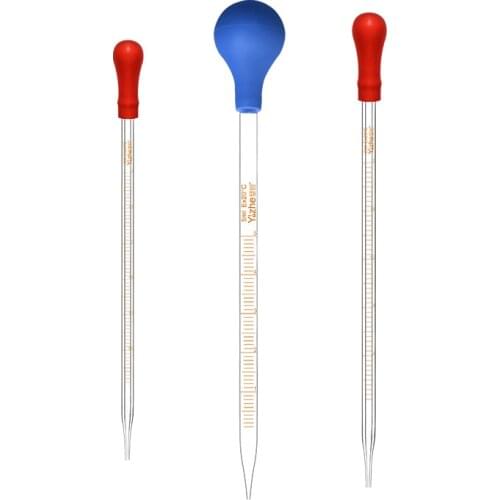 Rubber head dropper pipette transfer pipe1/2/3/5/10ml 20cm Glass scale dropper Reagent pipette chemical experiment equipment