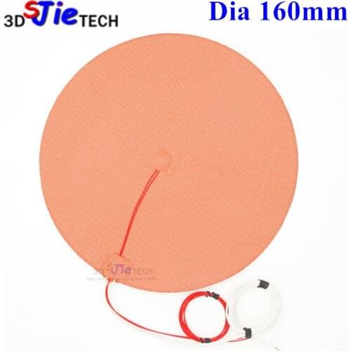 100W 24V/110V/220V Dia 160mm Hotbed Heatbed Silicone Heating With Heater and the Thermistor 3D Printer Accessory