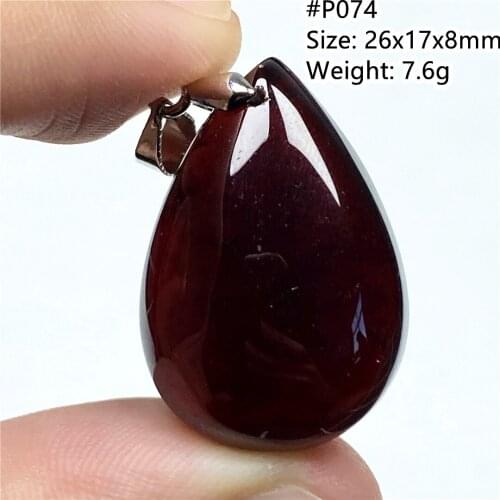 Top Natural Red Garnet Crystal Pendant Jewelry For Women Lady Men Healing Love Stone 26x17x8mm Beads Silver Clear Gemstone AAAAA