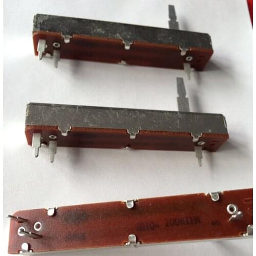 Original new 100% straight slide potentiometer 100K total length 70mm stroke 50mm with midpoint handle length 20mm SWITCH