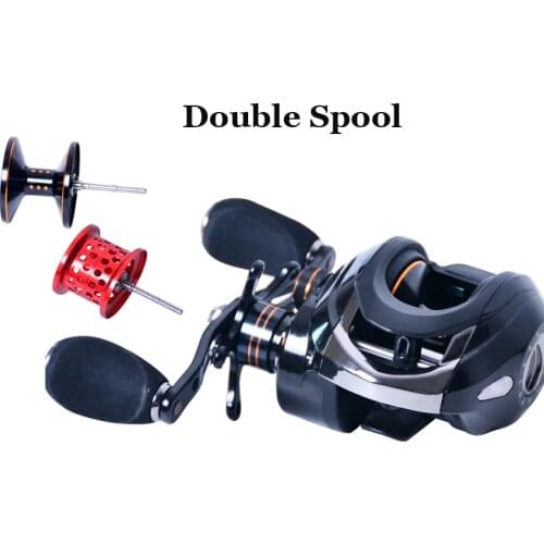 Bait Casting Fishing Reel 12+1 Ball Bearings 6.3:1 Gear Ratio 8 kg Max Drag Double Metal Spool Saltwater Fishing Reels