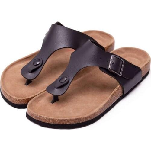 Flip Flops Men Leather Unisex Shoes Cork Beach Slippers Men Summer Slippers Outdoor Slippers Men Slides Klapki Damskie Na Lato