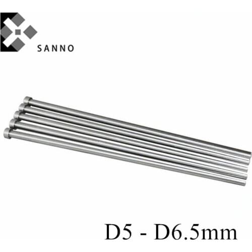 5pcs/lot Mould strainght ejector pin D5mm 5.5mm 6mm 6.5mm thimble metal punch pin cnc lathe parts injection mould ejector pins