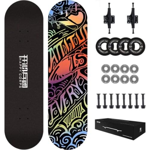 Skateboard 31" Double Kick Concave 8-Layer Maple Board High Speed Low Noise ABEC-9 Bearing Skateboards for Kids , Beginner Gifts