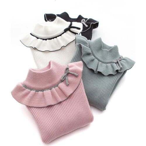 Girls' Sweater Pullover autumn and winter wear Plush thickened high collar bottoming sweater SW003
