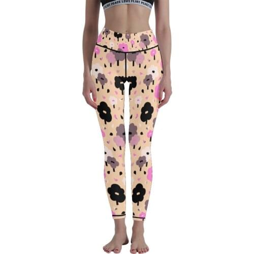 Unique Fitness Environmental Protection 3D Cartoon Printing Womens Yoga Pants Nine Pants Lightweight Leggings Sports Trousers