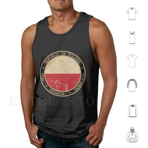 Vintage Republic Of Poland Europe European Flag Tank Tops Vest Cotton Dragonxx Poland Poland Europe Poland Vintage Retro