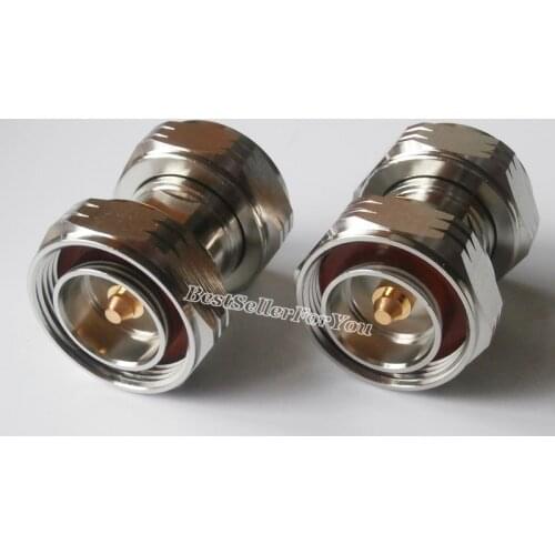 1Pcs L29 7/16 DIN Male Plug to L29 Male Series Straight RF Coaxial Adapter Connector