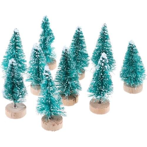 10Pcs Mini Trees Placed In The Desktop DIY Christmas Tree Small Pine Tree Kid Christmas Gift For Doll Accessories Toys