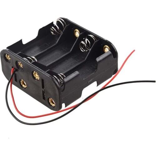 8pcs Aa Cells Battery (12v) Clip Holder Box Case Black