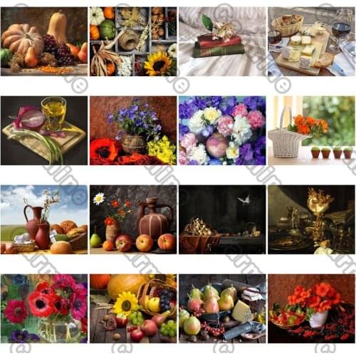 Diy Diamond Painting Flowers Fruits Dessert Square Diamond Round Diamond Decoration Customizable Wall Art Decoration Frameless