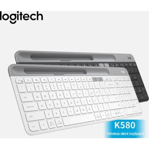 Logitech K580 Wireless Keyboard Portable Original Multi-Device 2.4G Bluetooth Unifying Dual Mode Portable For PC Tablet Phone