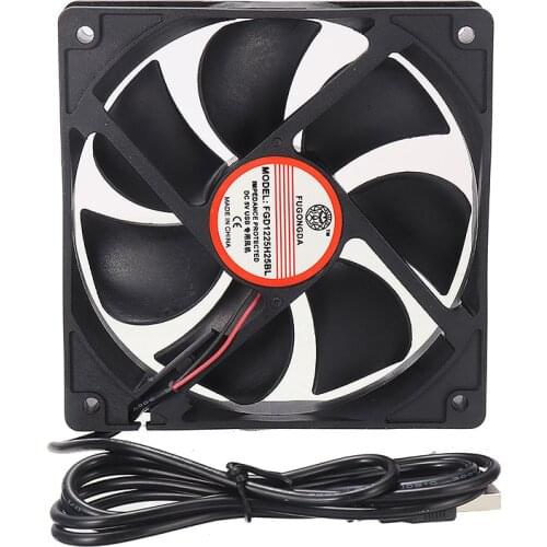 Pohiks Mini PC Case Cooling Fan Silent Air Cooler 12cm for Desktop Computer PC Case 5V USB CPU Case Cooling Fans Components