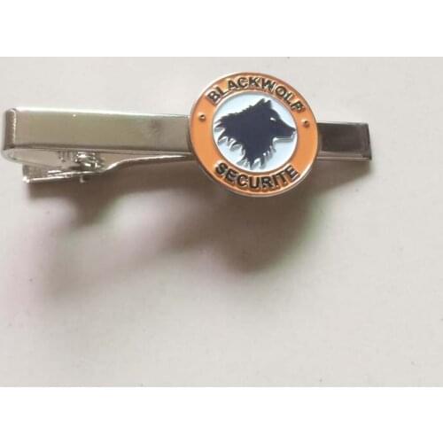 Black Wolf Metal Silver Tie Clip for Men/Tie Bar 20mm Iron with Nickel Plating&1 Accessories on Back MOQ50pcs free shipping