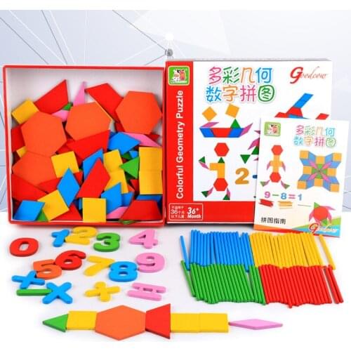 Wooden Baby Toys Wooden Puzzle Jigsaw Boards numbers and shape colorful Education Wooden board Table Game for Children