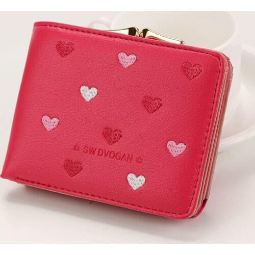 Women Money Bag Red Purse And Wallet Female for Girl PU Leather Coin Change Card Pouch New Look Arrival Hot Short Trendy Cute