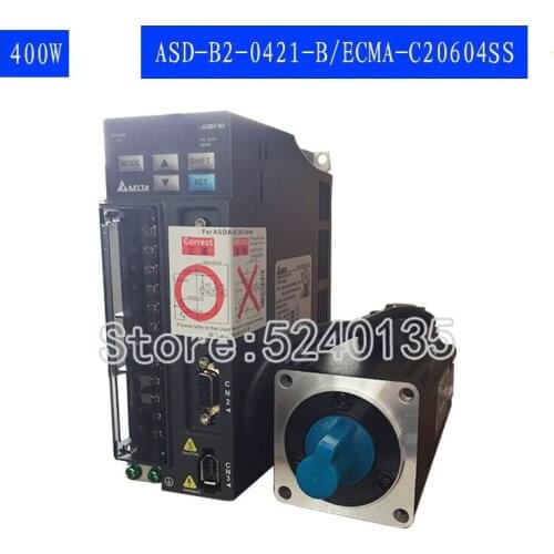 ECMA-C20604SS+ASD-B2-0421-B DELTA 400w 3000rpm 1.27N.m ASDA-B2 60mm AC servo motor driver kits with 3m Cable with brake