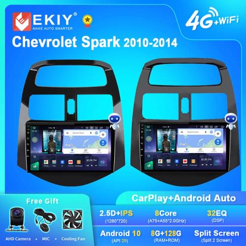 EKIY 8 Core 4G LTE IPS DSP Android 9.0 For Chevrolet Spark 2010 2011-2014 Car Radio Multimedia Player GPS Navigation Stereo DVD