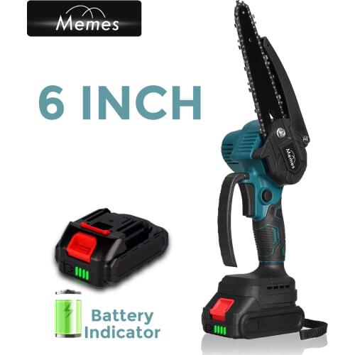 6 Inch 21V Electric Chainsaw Cordless Rechargeable Pruning Saws One-handed Cutter Garden Logging Power Tool With Battery