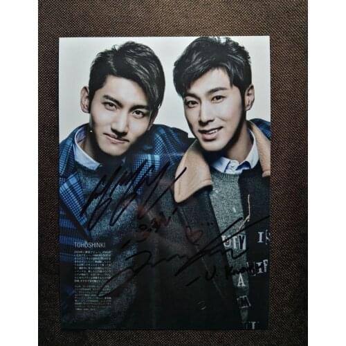 Signed TVXQ Shim Changmin MAX Jung Yunho U-KNOW autographed group photo 5*7 112018D