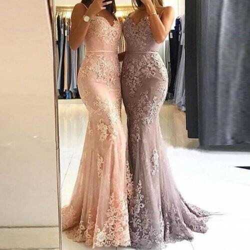 Glamorous Sweetheart Spaghetti Straps Mermaid Evening Dresses Elegant Lace Appliques Prom Party Dresses Formal Dresses