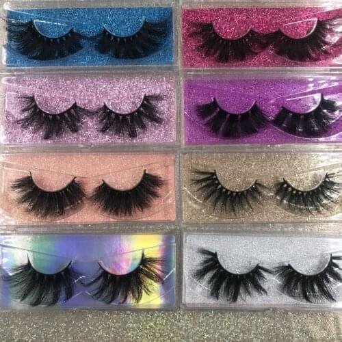 Cruelty-Free Eyelashes 25mm 3D Mink Lashes Dramatic Long Lash with Free Plastic Cases Eyelash Vendor