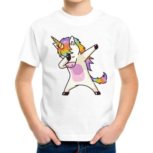 Joyonly 2018 Children Dabbing Unicorn Cartoon T-shirt Boys Girls Animal Colorful Panda Penguin Printed T shirt Kids Baby Clothes