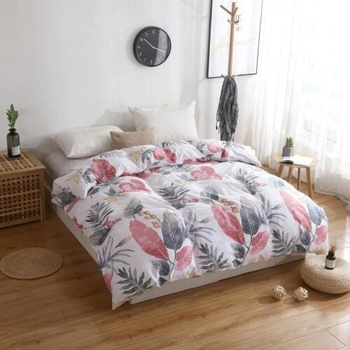 High Density Pure Cotton Duvet Covers Set Simple White Flower Bedding Double Single Duvet Quilts Comforter Case King Queen Size