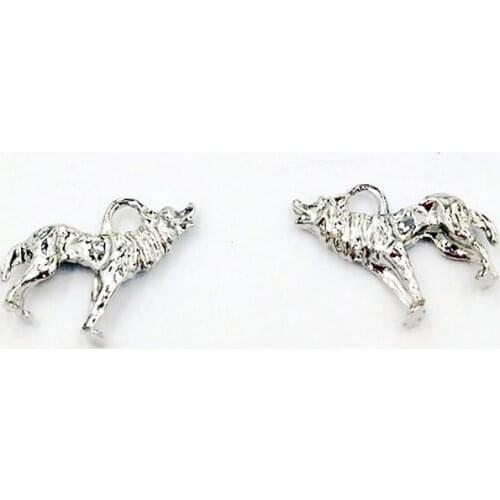 Jewellery making pendant charms wolf Shape metal tagpendant for women necklace/keychain anklet Handworked Diy Jewelry wholesale