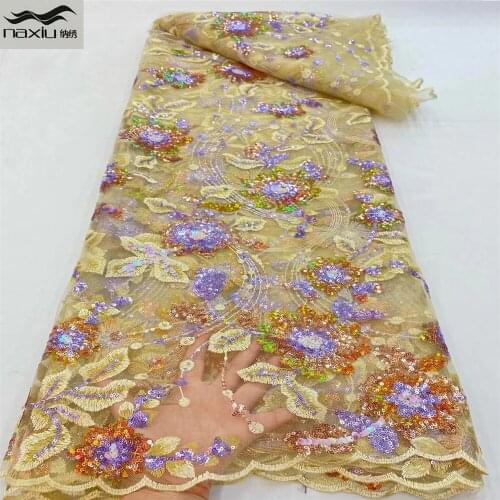 Madison Hot Sell French lace fabric 2020 embroidery bright diamond African lace fabric Nigerian lace dress for womens party