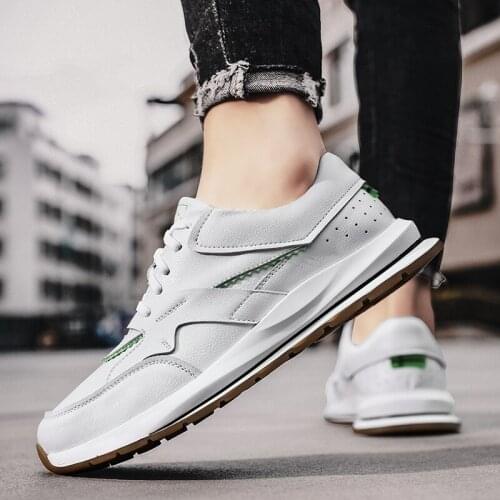 New Mens Sneakers High Quality Genuine Leather Fashion Lace-up Casual Outdoor Comfortable Non-slip Men Flat Breathable shoes