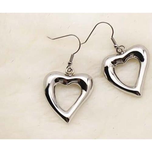 New Trendy Metal Earrings High Quality Heart Earrings Sparkling stainless steel Heart Party Earrings