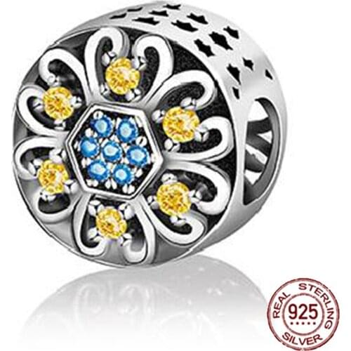 NEW Original Design 100% 925 Sterling Silver Bianhua Gem Charm Bead DIY Bracelet Jewelry Natural Glittering Gift 1181-1200