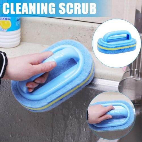 Kitchen Cleaning Bathroom Toilet Glass Wall Cleaning Bath Brush Plastic Handle Sponge Bottom Bathtub Brush Window Cleaner Drop