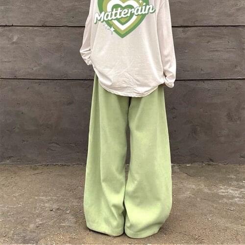 HOUZHOU Autumn Harajuku Wide Leg Baggy Pants Women Fashion Oversize Elastic Waist Casual Trousers Korean Hip Hop Pants Female