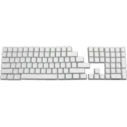 RGB 108 Keycaps ANSI Layout PBT White Pudding Double Skin Milk Shot Backlit Keycap For OEM Cherry MX gh60 poker 87 tkl 104 108