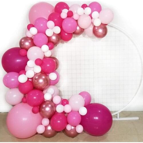 Pink Balloon Garland - Metallic Rose Gold Pink White Latex Balloons - For Barbie Theme Party Girl Birthday Baby Shower