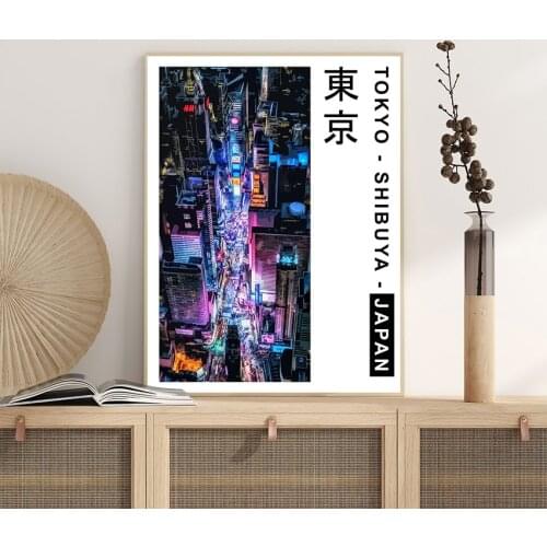 Self-adhesive Wall Sticker Neon City Asian Travel Art Gift Idea Travel Gift Living Room Home Decor