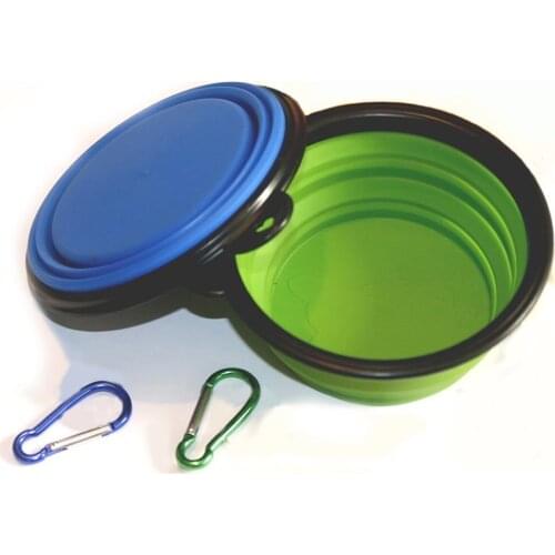 Comsun Collapsible Dog Bowl Foldable Expandable Cup Dish for Pet Cat Food Water Feeding Portable Travel Bowl Free Carabiner